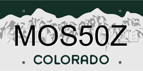 MOS50Z Colorado License Plate