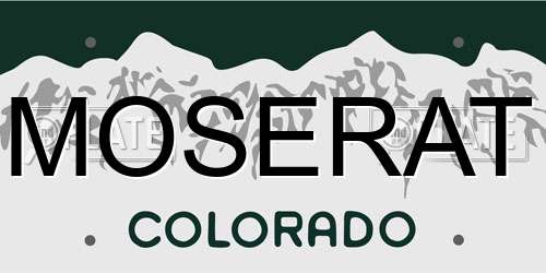 MOSERAT Colorado License Plate