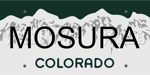 MOSURA Colorado License Plate