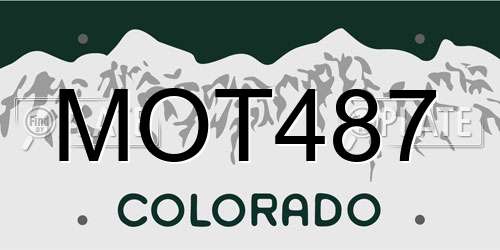 MOT487 Colorado License Plate