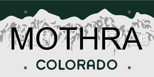 MOTHRA Colorado License Plate