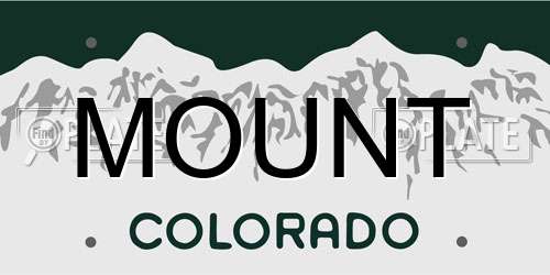 MOUNT Colorado License Plate