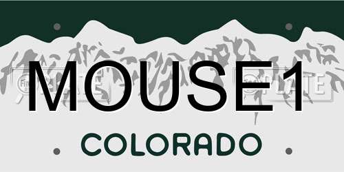 MOUSE1 Colorado License Plate
