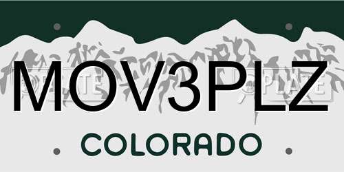 MOV3PLZ Colorado License Plate