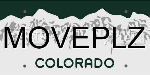 MOVEPLZ Colorado License Plate