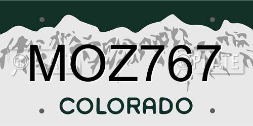 MOZ767 Colorado License Plate