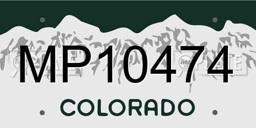 MP10474 Colorado License Plate