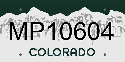 MP10604 Colorado License Plate