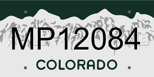 MP12084 Colorado License Plate