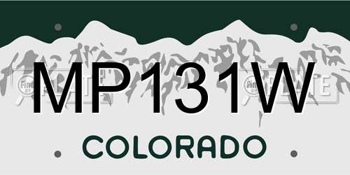 MP131W Colorado License Plate