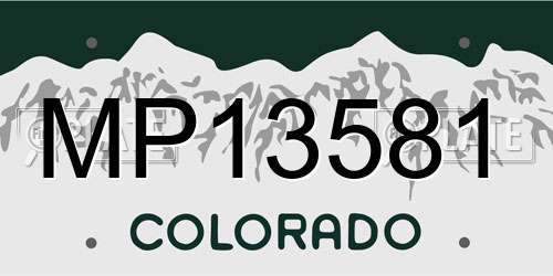 MP13581 Colorado License Plate