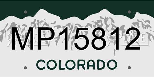 MP15812 Colorado License Plate