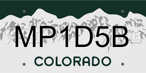 MP1D5B Colorado License Plate
