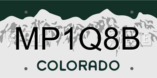 MP1Q8B Colorado License Plate