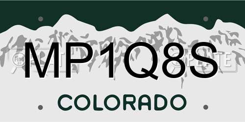 MP1Q8S Colorado License Plate