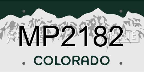 MP2182 Colorado License Plate
