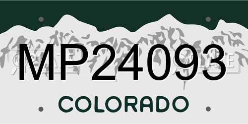 MP24093 Colorado License Plate
