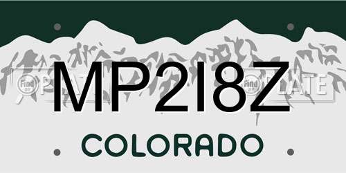 MP2I8Z Colorado License Plate