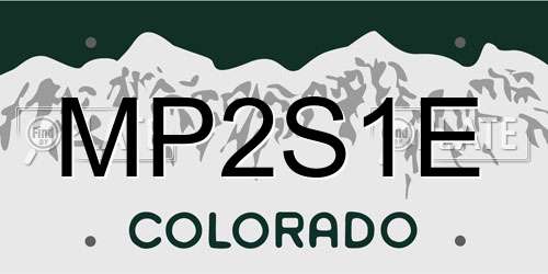 MP2S1E Colorado License Plate