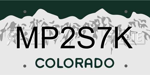 MP2S7K Colorado License Plate