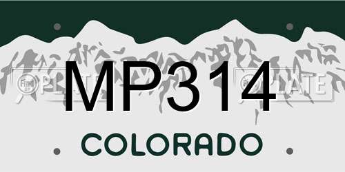 MP314 Colorado License Plate
