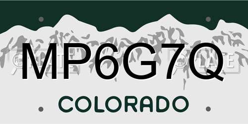 MP6G7Q Colorado License Plate