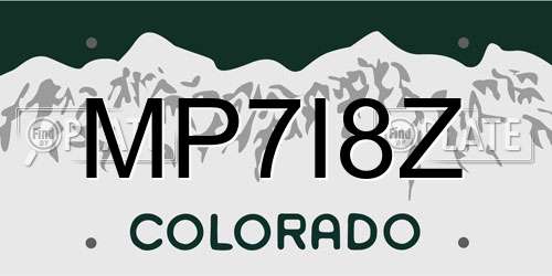 MP7I8Z Colorado License Plate