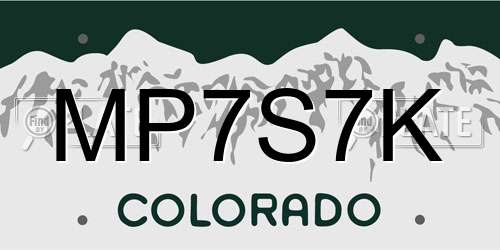 MP7S7K Colorado License Plate