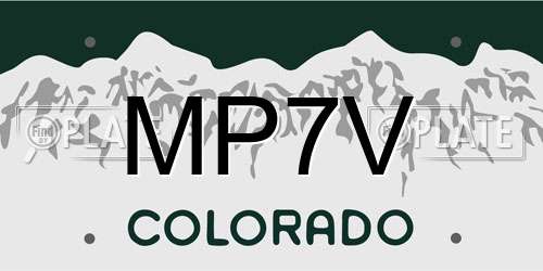 MP7V Colorado License Plate