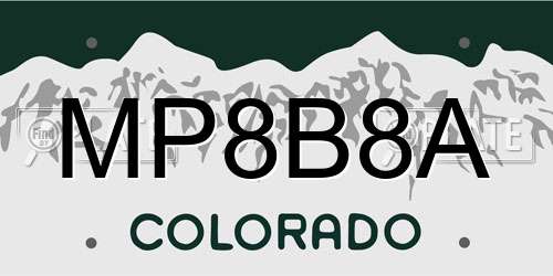 MP8B8A Colorado License Plate