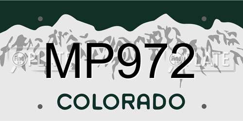 MP972 Colorado License Plate