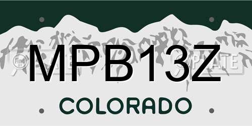 MPB13Z Colorado License Plate