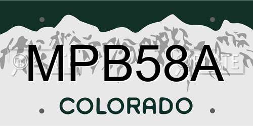 MPB58A Colorado License Plate