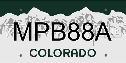 MPB88A Colorado License Plate