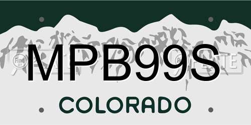 MPB99S Colorado License Plate