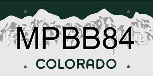 MPBB84 Colorado License Plate