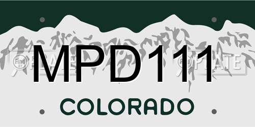 MPD111 Colorado License Plate