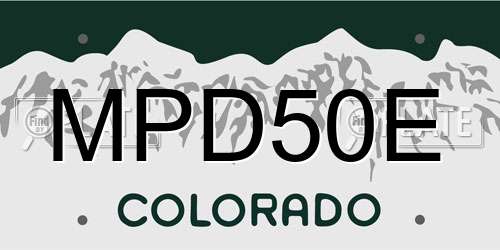 MPD50E Colorado License Plate