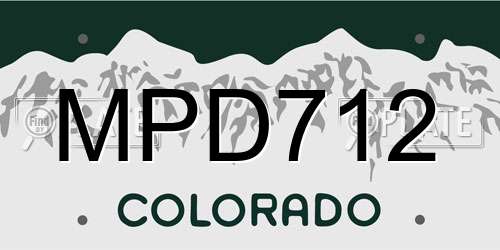 MPD712 Colorado License Plate