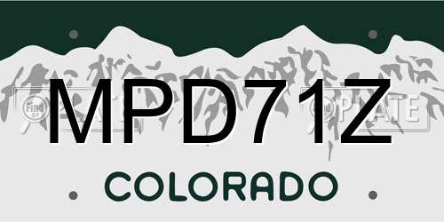 MPD71Z Colorado License Plate