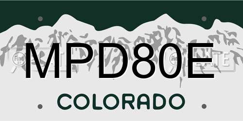 MPD80E Colorado License Plate