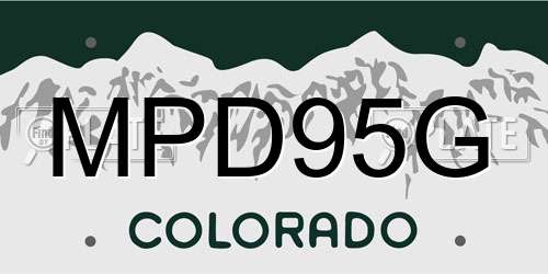MPD95G Colorado License Plate