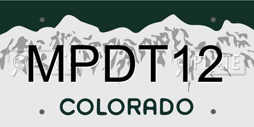 MPDT12 Colorado License Plate