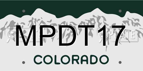 MPDT17 Colorado License Plate