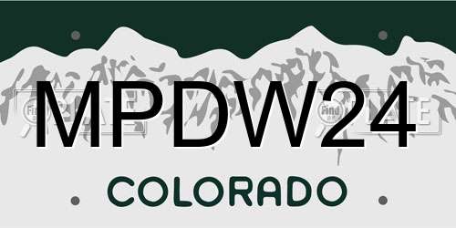 MPDW24 Colorado License Plate