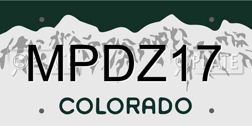 MPDZ17 Colorado License Plate