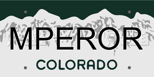 MPEROR Colorado License Plate