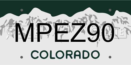 MPEZ90 Colorado License Plate