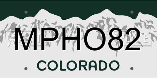 MPHO82 Colorado License Plate