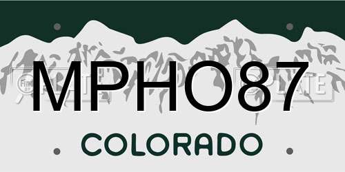 MPHO87 Colorado License Plate